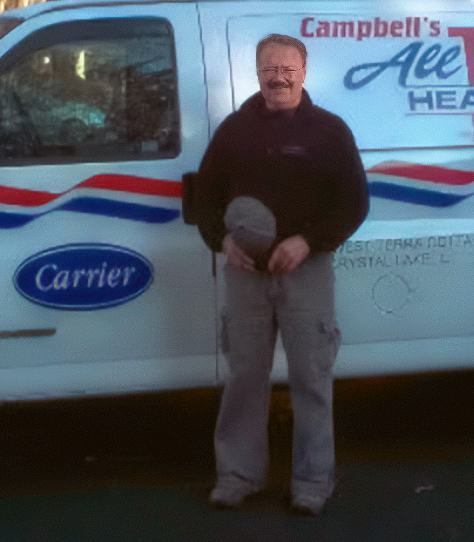 Michael Campbell infront of Campbell's TempraCure truck
